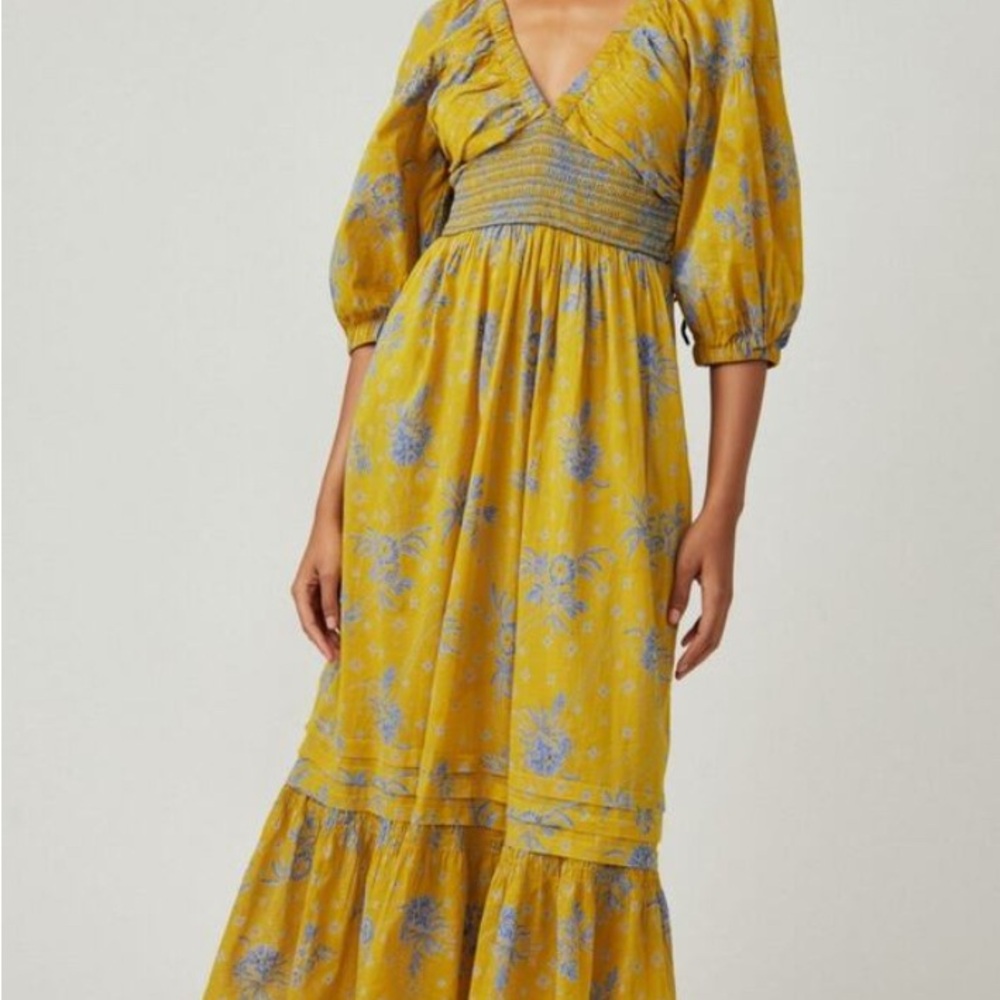 Free People Golden Hour Maxi Dress Egyptian Palm Combo Size L